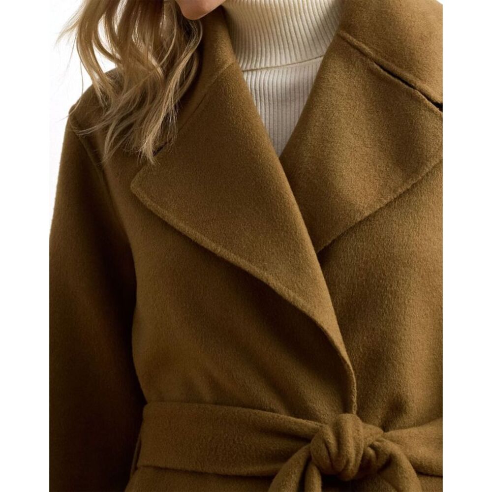 Lauren Ralph Lauren Womens Double Faced Wool Blend Wrap Coat 6 Honey - NWT $495 - Picture 5 of 7